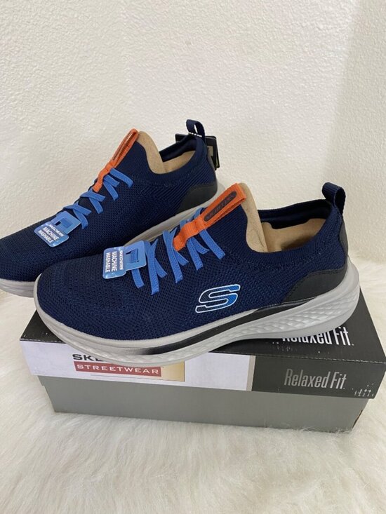 Skechers Men\'s Relaxed Fit Slade Gatlin Athletic Sneakers Navy Running Shoes main image 10